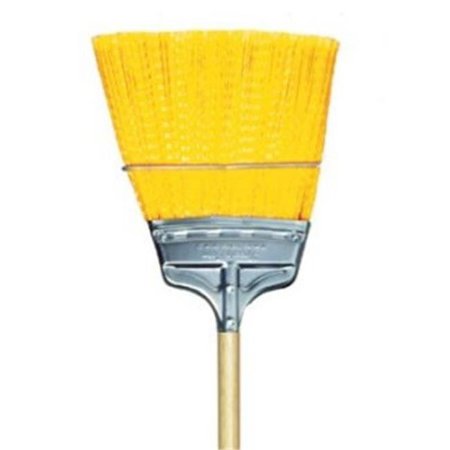 GORDON BRUSH Milwaukee Dustless Brush 437050 Yellow Flagged Polypropylene; Wood Handle; Upright Broom; Case Of 12 437050